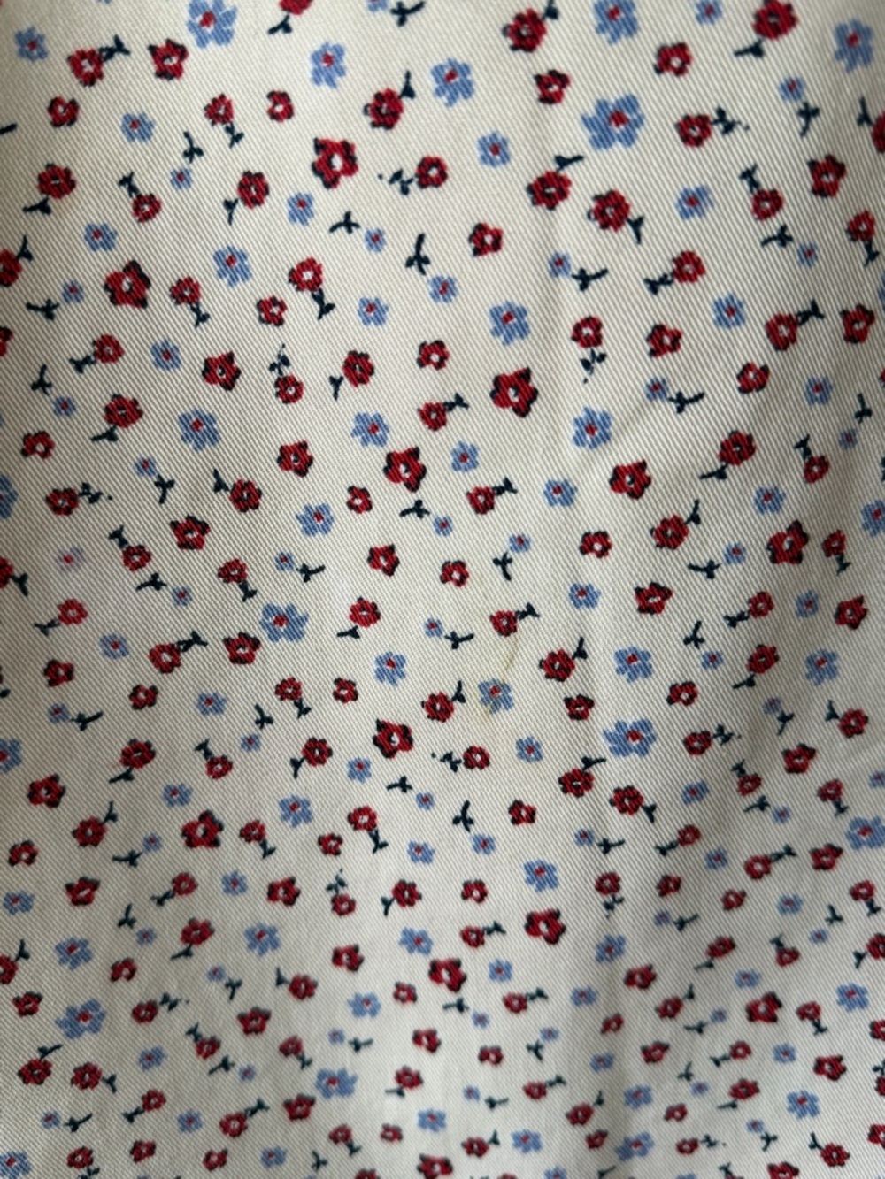 Vintage Christopher & Banks Floral Cotton Skirt Cream Summer Midi Pockets - Picture 7 of 10
